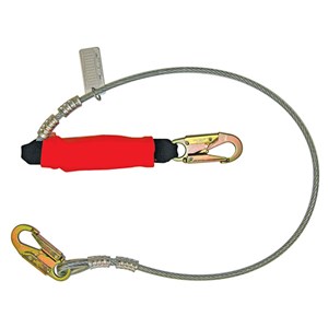 Guardian 01246 Vinyl Coated Cable Double Leg Shock Absorbing Lanyard With FR Cover