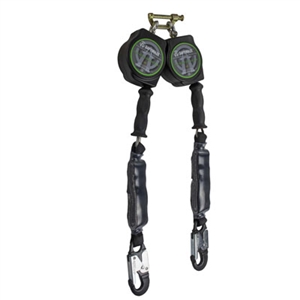 SafeWaze SW-8008-10-ALU-DL 10 foot twin leg self retracting galvanized cable lifeline
