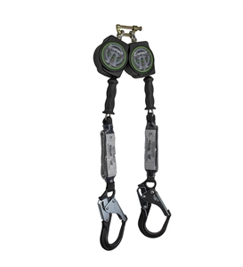 SafeWaze SW-8008-10-ALU-RBH-DL 10 foot twin leg self retracting galvanized cable lifeline