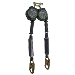 SafeWaze SW-8008-10-DL 10 foot twin leg self retracting galvanized cable lifeline