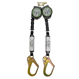 SafeWaze SW-8008-10-RBH-DL 10 foot twin leg self retracting galvanized cable lifeline