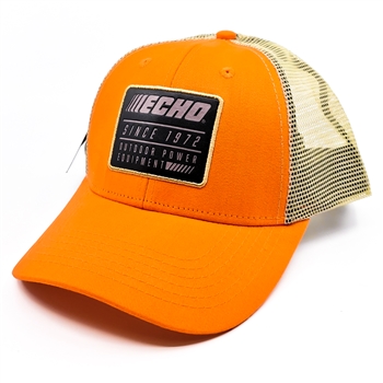 Genuine Echo Orange Leather Patch Hat