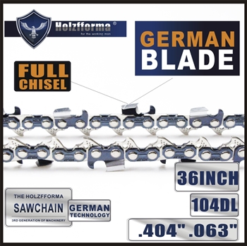 Holzfforma 36", .404", .063", 104dl Full Chisel Saw Chain