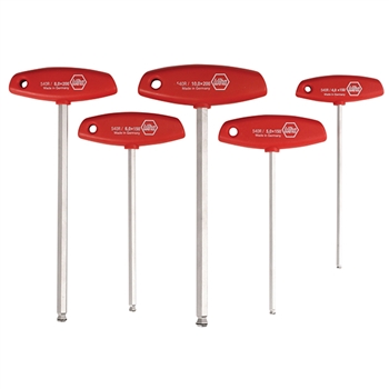 Wiha 5 Piece MagicRing Ball End T-Handle Set - Metric