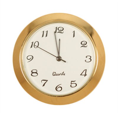 1-7/16 in. Mini Clock - Ivory face, Arabic Numerals  Item #: K1A3