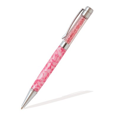 Shimmering Crystals Chrome with Pink Crystals Twist Pen Kit  Item #: PKCTPEN2