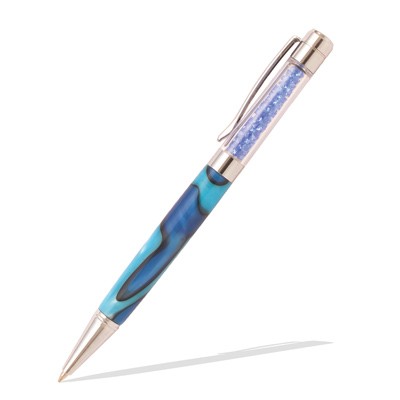 Shimmering Crystals Chrome with Blue Crystals Twist Pen Kit  Item #: PKCTPEN3