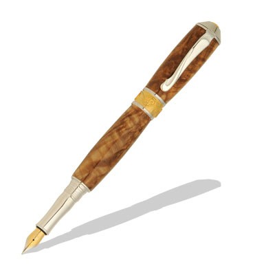 Broadwell Nouveau Sceptre Rhodium and 22kt Gold Fountain Pen Kit  Item #: PKDBFP