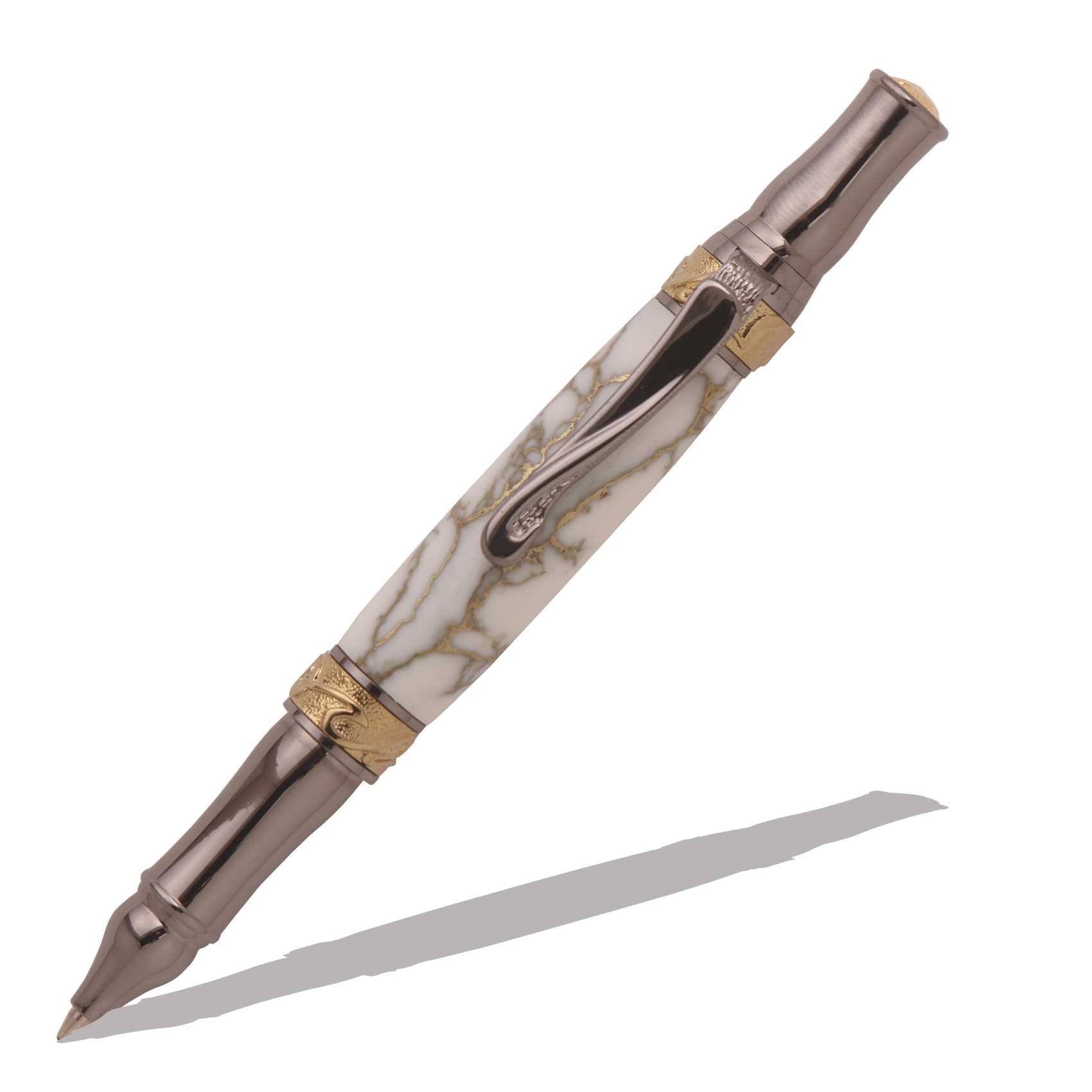 Nouveau Sceptre 24kt Gold and Gun Metal Ballpoint Twist Pen Kit  Item #: PKDBN6B