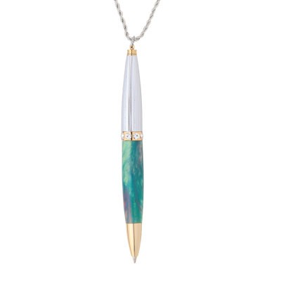 Mini Duchess 24kt Gold and Chrome Necklace Pen Kit  Item #: PKDUN24CH