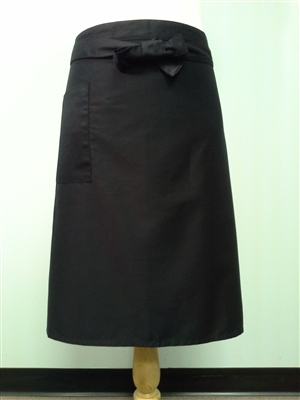Long apron, Black, One Pocket