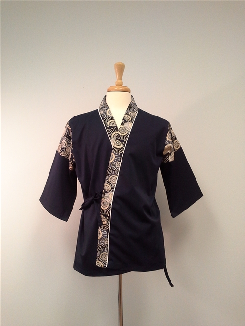 Happi Sushi Chef Coat Serving Short Kimono, Umbrellas on Navy, sushi ...