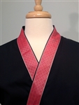 Happi Sushi Chef Coat, Serving Short Kimono, red collar on navy