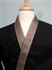 Happi Sushi Chef Coat, Serving Short Kimono, bronze collar on black