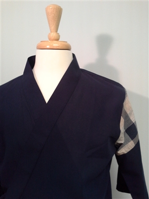 Happi Sushi Chef Coat, Serving Short Kimono, Navy, Special Material, Cotton Shoulder Stitch