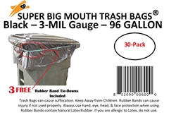 96 Gallon Trash Bags Super Big Mouth Large Industrial 96 GAL Garbage Bags Can Liners