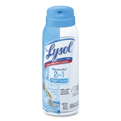 RAC98287CT - LYSOL 2 in 1 Neutra Air Freshener Disinfectant Spray Driftwood Waters Scent - 6 x 10oz Aerosol Cans