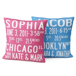 Birth Announcement Pillow