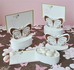 Butterfly Place Card Favor Boxes with Designer Place Cards (set of 12)