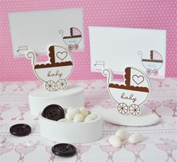 Baby Carriage Place Card Favor Boxes with Designer Place Cards (set of 12)