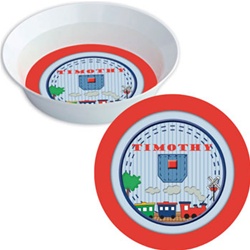 Train Plate and Bowl Set
