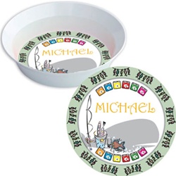 Fishing Plate and Bowl Set