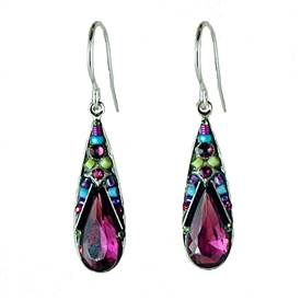 Firefly Camelia Large Drop Earrings in Amethyst