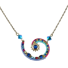 Firefly Spiral Necklace in Bermuda Blue