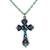 Firefly Medium Cross Necklace in Sapphire