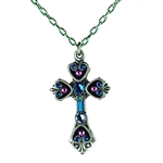 Firefly Medium Cross Necklace in Sapphire