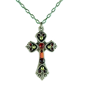 Firefly Medium Cross Necklace in Red