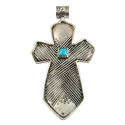 Tabra Talisman Cross and Turquoise Pendant
