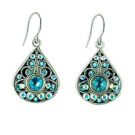 Firefly Large Teardrop Mosaic Earrings in Ice