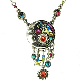 Firefly Luna Necklace with Dangles in Multi-color