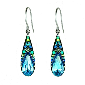 Firefly Camelia Large Drop Earrings in Aqua