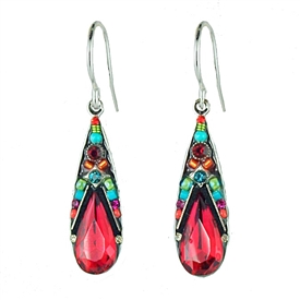 Firefly Camelia Large Drop Earrings in Scarlet