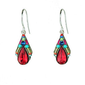 Firefly Camelia Simple Drop Earrings in Scarlet