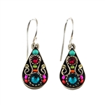 Firefly Arabesque Small Drop Earrings in Multi-color