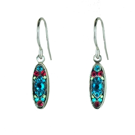 Firefly Sparkle Oval Earrings in Blue Zircon