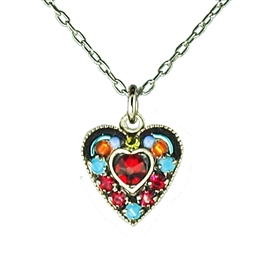 Firefly Heart in Heart Necklace in Multi-color