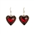Firefly Heart Earrings in Red Rose