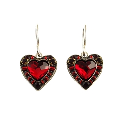 Firefly Heart Earrings in Red Rose