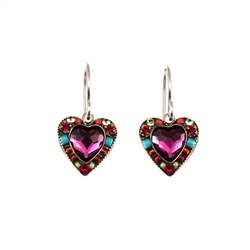 Firefly Heart Earrings in Pink Rose