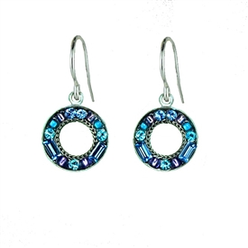 Firefly Mini Circle Earrings in Light Blue