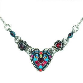 Firefly Heart With Side Hearts Necklace