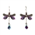 Firefly Dragonfly Earrings in Purple