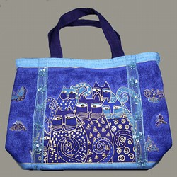 Laurel Burch Bag-Indigo Cats