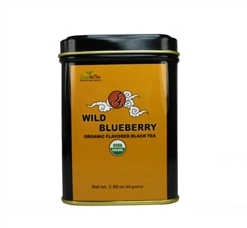 organic wild blueberry tea tin