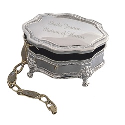 Princess Silver Jewelry Box Engraved