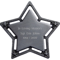 Personalized  Large Star Pewter Christmas Ornament